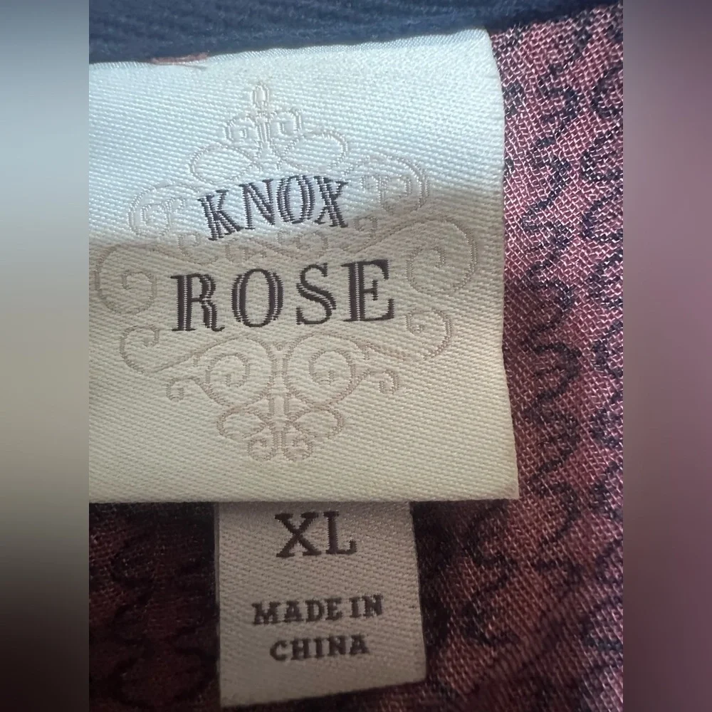 Knox Rose Burgundy Boho Lace-Up Long Sleeve Dress - Picture 6 of 7